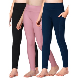 image:imageStelle Girls Athletic Leggings Kids Dance Running Yoga Pants Workout Active Dance Tights with PocketsBlacknavypink 2 Side Pocket