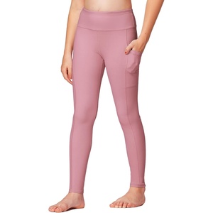 image:imageStelle Girls Athletic Leggings Kids Dance Running Yoga Pants Workout Active Dance Tights with PocketsPink 2 Side Pocket