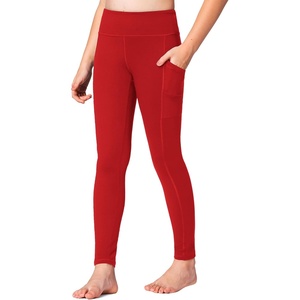 image:imageStelle Girls Athletic Leggings Kids Dance Running Yoga Pants Workout Active Dance Tights with PocketsRed