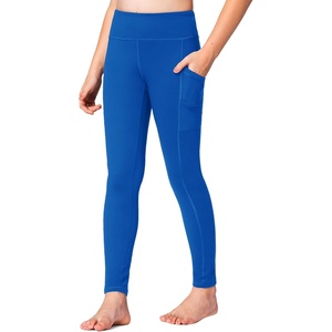 image:imageStelle Girls Athletic Leggings Kids Dance Running Yoga Pants Workout Active Dance Tights with PocketsSapphire