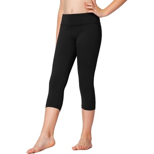 image:imageStelle Girls Athletic Leggings Kids Dance Workout Running Yoga Pants with Hidden PocketA4capriblack