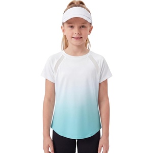 image:imageStelle Girls Athletic Shirts Short Sleeve Crewneck T Shirts Active Sports Top Soccer Gym Workout Tshirt Summer Tees for KidAqua Blue08