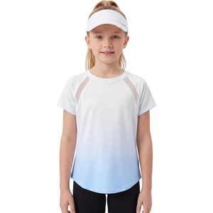 image:imageStelle Girls Athletic Shirts Short Sleeve Crewneck T Shirts Active Sports Top Soccer Gym Workout Tshirt Summer Tees for KidLight Blue08