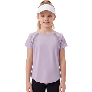 image:imageStelle Girls Athletic Shirts Short Sleeve Crewneck T Shirts Active Sports Top Soccer Gym Workout Tshirt Summer Tees for KidLight Purple