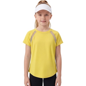 image:imageStelle Girls Athletic Shirts Short Sleeve Crewneck T Shirts Active Sports Top Soccer Gym Workout Tshirt Summer Tees for KidYellow