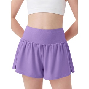 image:imageStelle Girls Athletic Shorts Flowy Running 2 in 1 Butterfly Short with Pockets Soccer Tennis for TeenLavender