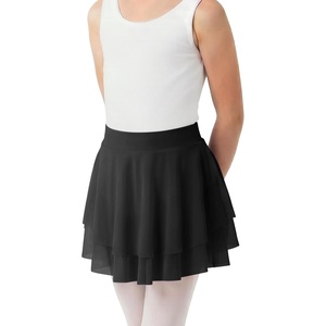 image:imageStelle Girls Ballet Skirt Pull On High Waist Dance Wrap Skirt Layered Ruffle Chiffon Skirt Kid Toddler Ballerina ClothesBlack