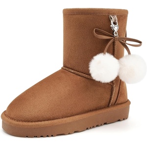image:imageStelle Girls Boys Boots Kids Snow Winter Boots Outdoor Ankle Warm Slip On Faux Fur Lined Lightweight ShoesToddlerLittle KidsBig KidsChestnut