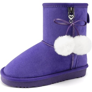 image:imageStelle Girls Boys Boots Kids Snow Winter Boots Outdoor Ankle Warm Slip On Faux Fur Lined Lightweight ShoesToddlerLittle KidsBig KidsPurple