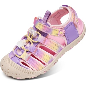 image:imageStelle Girls ClosedToe Water Hiking Beach Outdoor Sport Sandals  Adjustable HookandLoop Straps Boys amp Girls Athletic Shoes Summer Everyday Wear QuickDrying Materials Toddler to Big KidsSunset Glow