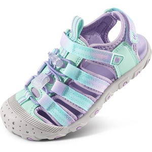image:imageStelle Girls ClosedToe Water Hiking Beach Outdoor Sport Sandals  Adjustable HookandLoop Straps Boys amp Girls Athletic Shoes Summer Everyday Wear QuickDrying Materials Toddler to Big KidsLilac Mint