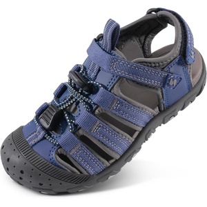 image:imageStelle Girls ClosedToe Water Hiking Beach Outdoor Sport Sandals  Adjustable HookandLoop Straps Boys amp Girls Athletic Shoes Summer Everyday Wear QuickDrying Materials Toddler to Big KidsNavy