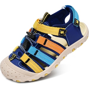 image:imageStelle Girls ClosedToe Water Hiking Beach Outdoor Sport Sandals  Adjustable HookandLoop Straps Boys amp Girls Athletic Shoes Summer Everyday Wear QuickDrying Materials Toddler to Big KidsSolar Pop