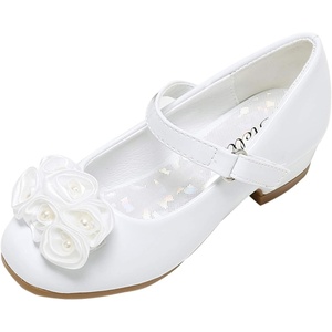 image:imageStelle Girls Dress Shoes Flower Girl Shoe Mary Jane Low Heels for Wedding ToddlerLittleBig KidWhiteflower