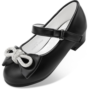 image:imageStelle Girls Dress Shoes Flower Girls Wedding Party Low Heels with Bow for Toddler and KidsBlack