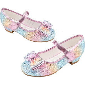 image:imageStelle Girls Dress Shoes Glitter Princess Shoe Flower Mary Jane Low Heels Party Wedding Prom Footwear for Toddler KidsT08prism