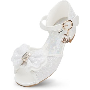 image:imageStelle Girls Dress Shoes Low Heel Glitter Bow Party Wedding Flower School ShoesBellawhite