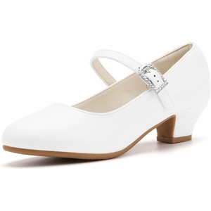 image:imageStelle Girls Dress Shoes Low Heel Glitter Bow Party Wedding Flower School ShoesClassicwhite