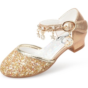 image:imageStelle Girls Dress Shoes Low Heel Glitter Bow Party Wedding Flower School ShoesSparklegold