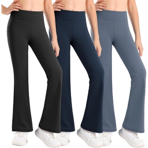 image:imageStelle Girls Flare Leggings High Waisted Yoga Pants Bootcut Dance Casual Pants Activewear Kids Bell Bottoms3 Pcs Blackgrey Bluenavy