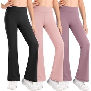 image:imageStelle Girls Flare Leggings High Waisted Yoga Pants Bootcut Dance Casual Pants Activewear Kids Bell Bottoms3 Pcs Blackpinkdusty Lavender