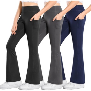 image:imageStelle Girls Flare Leggings with Pockets High Waisted Bootcut Yoga Pants Kids Dance Bell Bottoms Leggings11c2blackGreyNavy