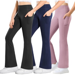 image:imageStelle Girls Flare Leggings with Pockets High Waisted Bootcut Yoga Pants Kids Dance Bell Bottoms Leggings13c3blackDusty LavenderNavy