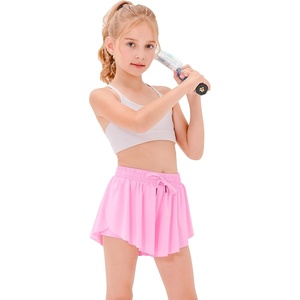 image:imageStelle Girls Flowy Shorts with Pockets Athletic Running Skirt High Waist Butterfly 2 in 1 Sports Short 516 YearsCotton Candy