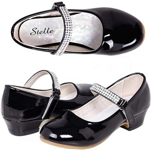 image:imageStelle Girls Mary Jane Dress Shoes Low Heel Glitter Patent Bow Kids Party Wedding Flower Girl School ShoesToddlerLittleBig KidClassic Patentblack