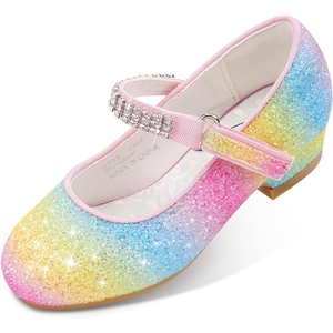 image:imageStelle Girls Mary Jane Dress Shoes Low Heel Glitter Patent Bow Kids Party Wedding Flower Girl School ShoesToddlerLittleBig KidGlitter Mary Janerainbow