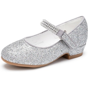 image:imageStelle Girls Mary Jane Dress Shoes Low Heel Glitter Patent Bow Kids Party Wedding Flower Girl School ShoesToddlerLittleBig KidGlitter Mary Janesilver