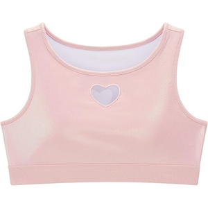image:imageStelle Girls Metallic Dance Tops Sparkly Crew Neck Crop Tank Tops Shiny Sleeveless Racerback Dancewear for GymnasticsPink