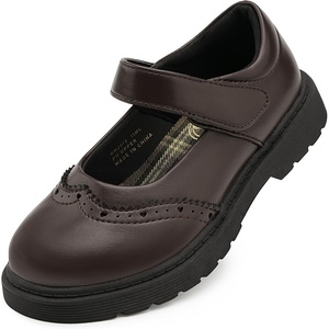 image:imageStelle Girls School Shoes Chunky Oxford Mary Jane Flats  Chunky sole Cushioned comfort Laceup style Durable outsole School uniform Everyday supportBrown