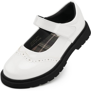 image:imageStelle Girls School Shoes Chunky Oxford Mary Jane Flats  Chunky sole Cushioned comfort Laceup style Durable outsole School uniform Everyday supportWhite