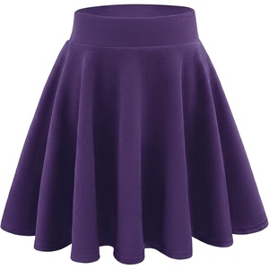 image:imageStelle Girls Skirt Casual Flare Plain Pleated Stretch Waist Skater Skirts Uniform Skorts with Built in Shorts 415 YearsPurple