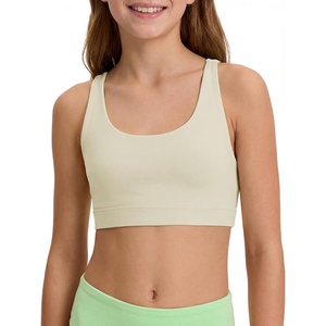 image:imageStelle Girls Sports Bra Training Bras Scoop Neck Athletic Cross Back Yoga Bra Dance Crop TopCreme