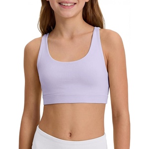 image:imageStelle Girls Sports Bra Training Bras Scoop Neck Athletic Cross Back Yoga Bra Dance Crop TopLavender