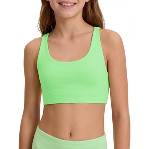 image:imageStelle Girls Sports Bra Training Bras Scoop Neck Athletic Cross Back Yoga Bra Dance Crop TopNeon Green
