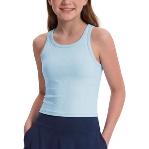image:imageStelle Girls Tank Tops Kids Athletic Tank Top High Neck Crop Tops for GirlLight Blue
