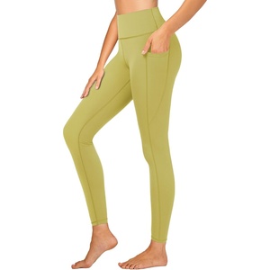 image:imageStelle High Waisted Yoga Leggings with Pockets Buttery Soft Workout Yoga Pants for Women Tummy Control Running GymBrushed Buttery Softgolden Lime