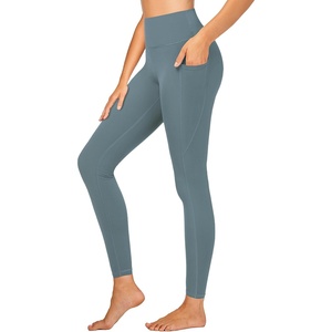 image:imageStelle High Waisted Yoga Leggings with Pockets Buttery Soft Workout Yoga Pants for Women Tummy Control Running GymBrushed Buttery Softgray Sage