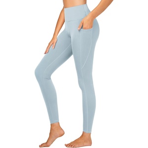 image:imageStelle High Waisted Yoga Leggings with Pockets Buttery Soft Workout Yoga Pants for Women Tummy Control Running GymBrushed Buttery Softsteel Blue