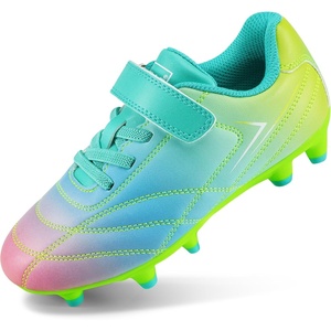 image:imageStelle Kids Girls Soccer Cleats for Training Matches Outdoor Play  Firm Ground Lightweight Upper Secure LaceUp Fit Breathable Lining Cushioned Collar BaseballampSoftball Little to Big KidsPrism Pop