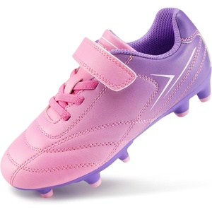 image:imageStelle Kids Girls Soccer Cleats for Training Matches Outdoor Play  Firm Ground Lightweight Upper Secure LaceUp Fit Breathable Lining Cushioned Collar BaseballampSoftball Little to Big KidsViolet Blush