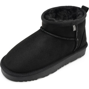 image:imageStelle Kids Snow Boots Girls Boys Winter Ankle Boots Outdoor Warm Slip On Faux Fur Lined Shoes for ToddlerLittleBig KidBlack
