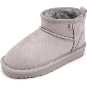 image:imageStelle Kids Snow Boots Girls Boys Winter Ankle Boots Outdoor Warm Slip On Faux Fur Lined Shoes for ToddlerLittleBig KidGrey