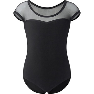 image:imageStelle Leotards for Girls Ballet Dance Leotard Mesh Short Sleeve Gymnastics Outfits for ToddlerLittleBig KidsBlack Mesh Cap Sleeves
