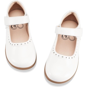image:imageStelle Mary Jane Shoes for Girls School Uniform Flats Dress Shoes Church for LittleBig Kids  Breathable upper Hookandloop strap Cushioned comfort Flexible outsole Uniform Party Dress occasionsWhite