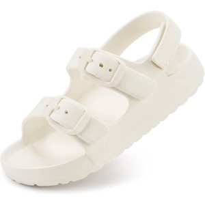 image:imageStelle Toddler Girls Adjustable Buckle Open Toe Sandals  HookandLoop Heel Strap Lightweight Construction Comfortable Fit Flexible Movement Summer Everyday Wear Toddler to Big KidsCreme