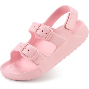 image:imageStelle Toddler Girls Adjustable Buckle Open Toe Sandals  HookandLoop Heel Strap Lightweight Construction Comfortable Fit Flexible Movement Summer Everyday Wear Toddler to Big KidsPink
